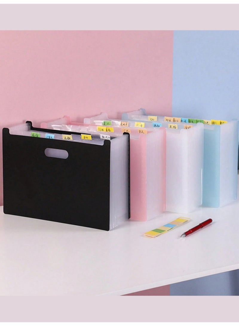 Valiant Glow 13-Pocket Expandable Accordion-Style File Folder | Portable A4 Document Organizer with Labels | Storage Bag for Exam Papers, Textbooks, and Materials (Ideal for Teachers & Students) | School & Office File Folder (Label Colors Shipped Randomly) - Image 2